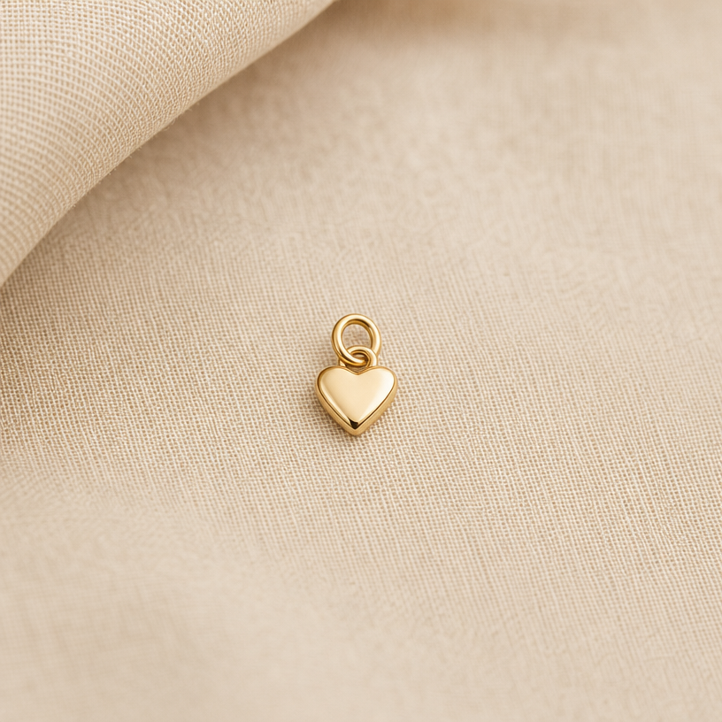 Goldener Herz-Charm für Permanent Jewelry